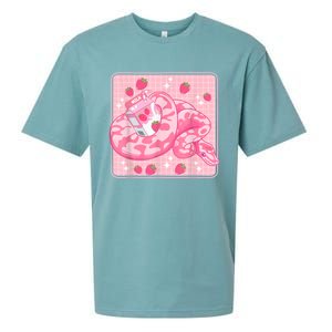 Cute Pink Strawberry Milk Snake Kawaii Ball Python Sueded Cloud Jersey T-Shirt