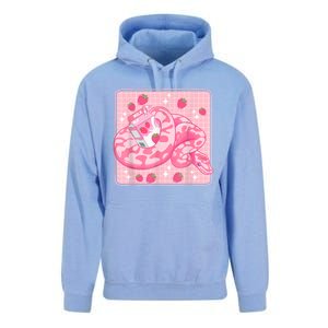 Cute Pink Strawberry Milk Snake Kawaii Ball Python Unisex Surf Hoodie