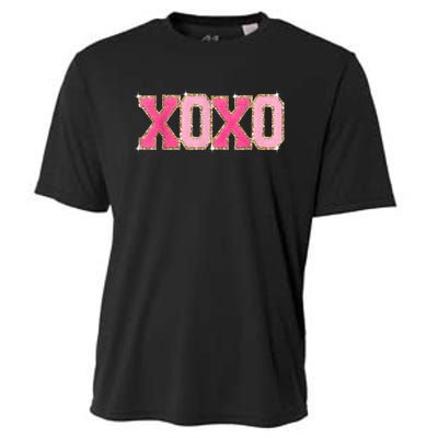 Chenille Patch Sparkling Xoxo Valentine Day Heart Love Gift Cooling Performance Crew T-Shirt