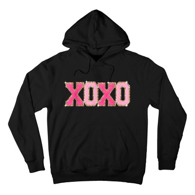 Chenille Patch Sparkling Xoxo Valentine Day Heart Love Gift Hoodie