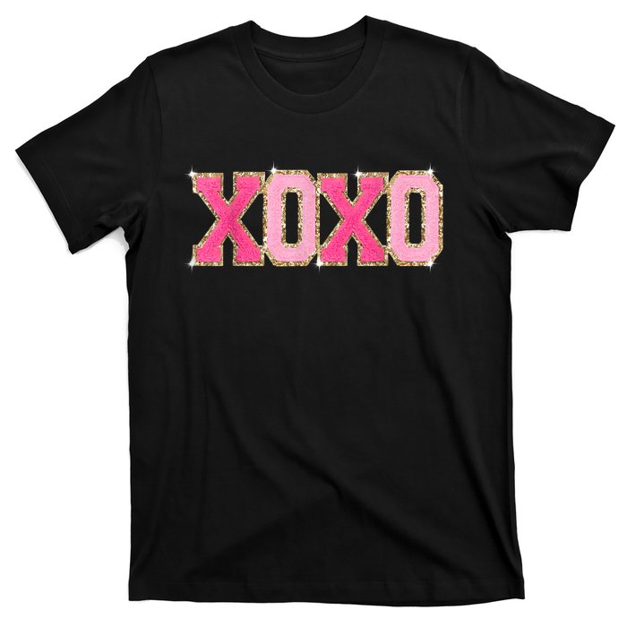 Chenille Patch Sparkling Xoxo Valentine Day Heart Love Gift T-Shirt