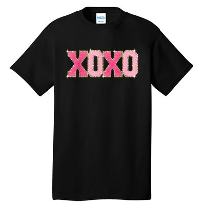 Chenille Patch Sparkling Xoxo Valentine Day Heart Love Gift Tall T-Shirt