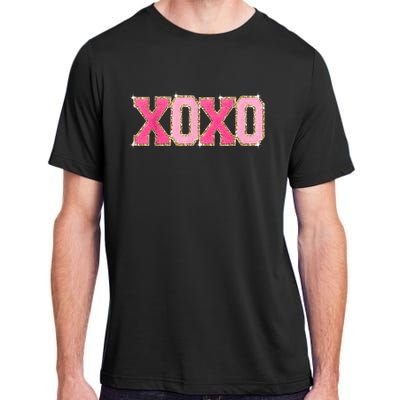 Chenille Patch Sparkling Xoxo Valentine Day Heart Love Gift Adult ChromaSoft Performance T-Shirt