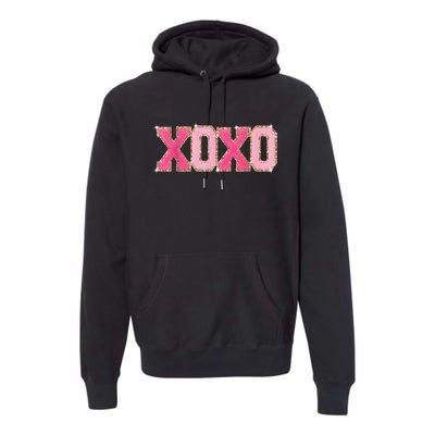 Chenille Patch Sparkling Xoxo Valentine Day Heart Love Gift Premium Hoodie