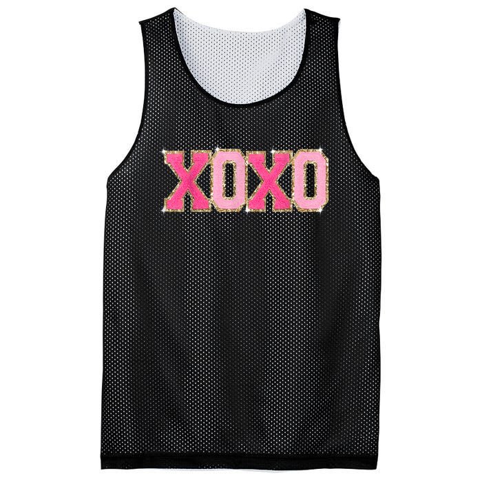 Chenille Patch Sparkling Xoxo Valentine Day Heart Love Gift Mesh Reversible Basketball Jersey Tank