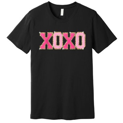 Chenille Patch Sparkling Xoxo Valentine Day Heart Love Gift Premium T-Shirt