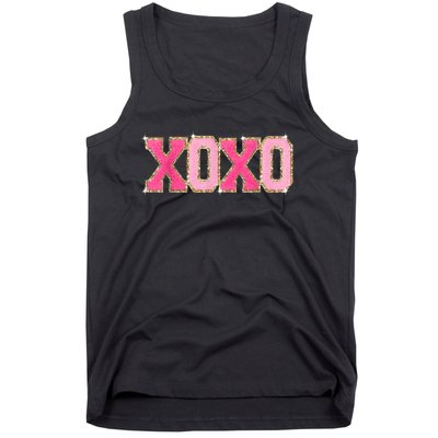 Chenille Patch Sparkling Xoxo Valentine Day Heart Love Gift Tank Top