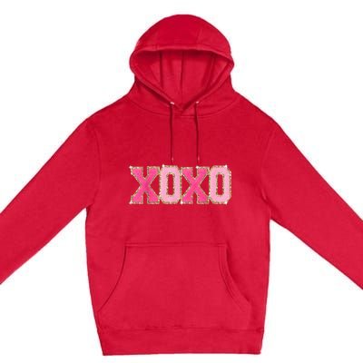 Chenille Patch Sparkling Xoxo Valentine Day Heart Love Gift Premium Pullover Hoodie