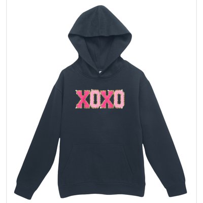 Chenille Patch Sparkling Xoxo Valentine Day Heart Love Gift Urban Pullover Hoodie