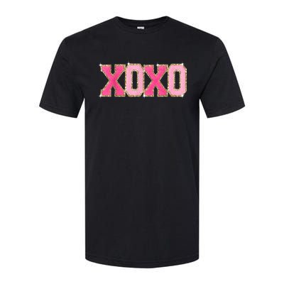 Chenille Patch Sparkling Xoxo Valentine Day Heart Love Gift Softstyle CVC T-Shirt