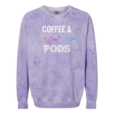 Coffee & Pods Sound Wave Tee Colorblast Crewneck Sweatshirt