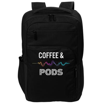 Coffee & Pods Sound Wave Tee Impact Tech Backpack