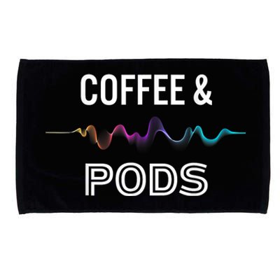 Coffee & Pods Sound Wave Tee Microfiber Hand Towel