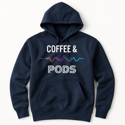 Coffee & Pods Sound Wave Tee Hoodie