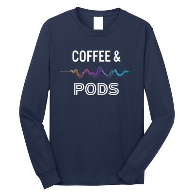 Coffee & Pods Sound Wave Tee Long Sleeve Shirt