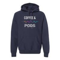 Coffee & Pods Sound Wave Tee Premium Hoodie