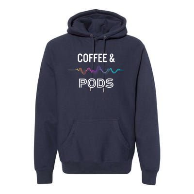 Coffee & Pods Sound Wave Tee Premium Hoodie