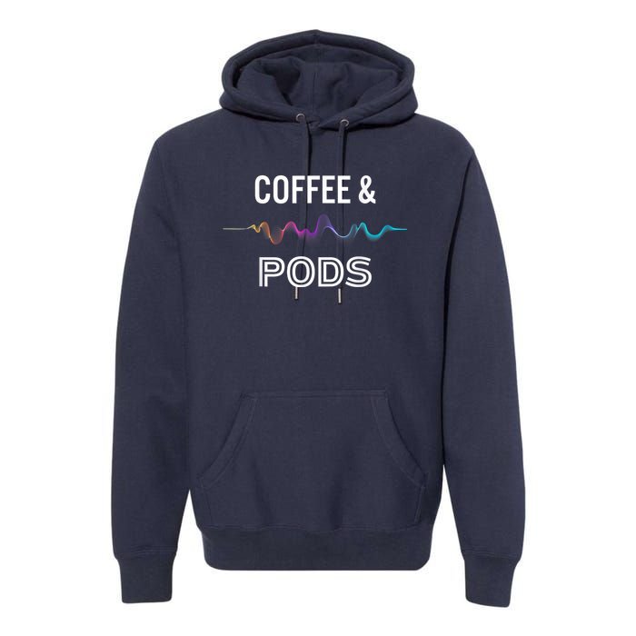 Coffee & Pods Sound Wave Tee Premium Hoodie