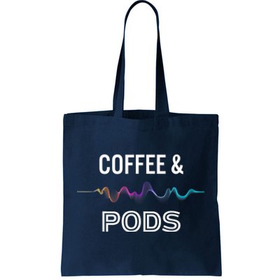 Coffee & Pods Sound Wave Tee Tote Bag