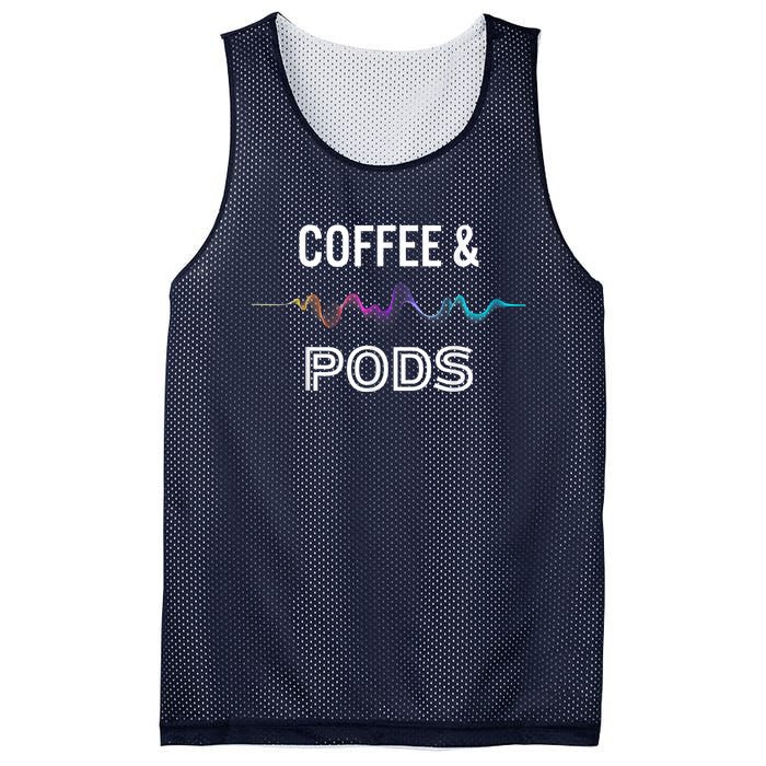 Coffee & Pods Sound Wave Tee Mesh Reversible Basketball Jersey Tank