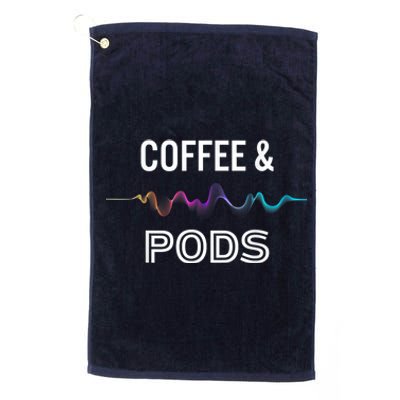 Coffee & Pods Sound Wave Tee Platinum Collection Golf Towel