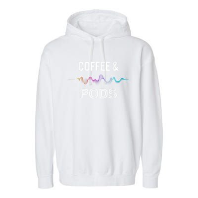 Coffee & Pods Sound Wave Tee Garment-Dyed Fleece Hoodie