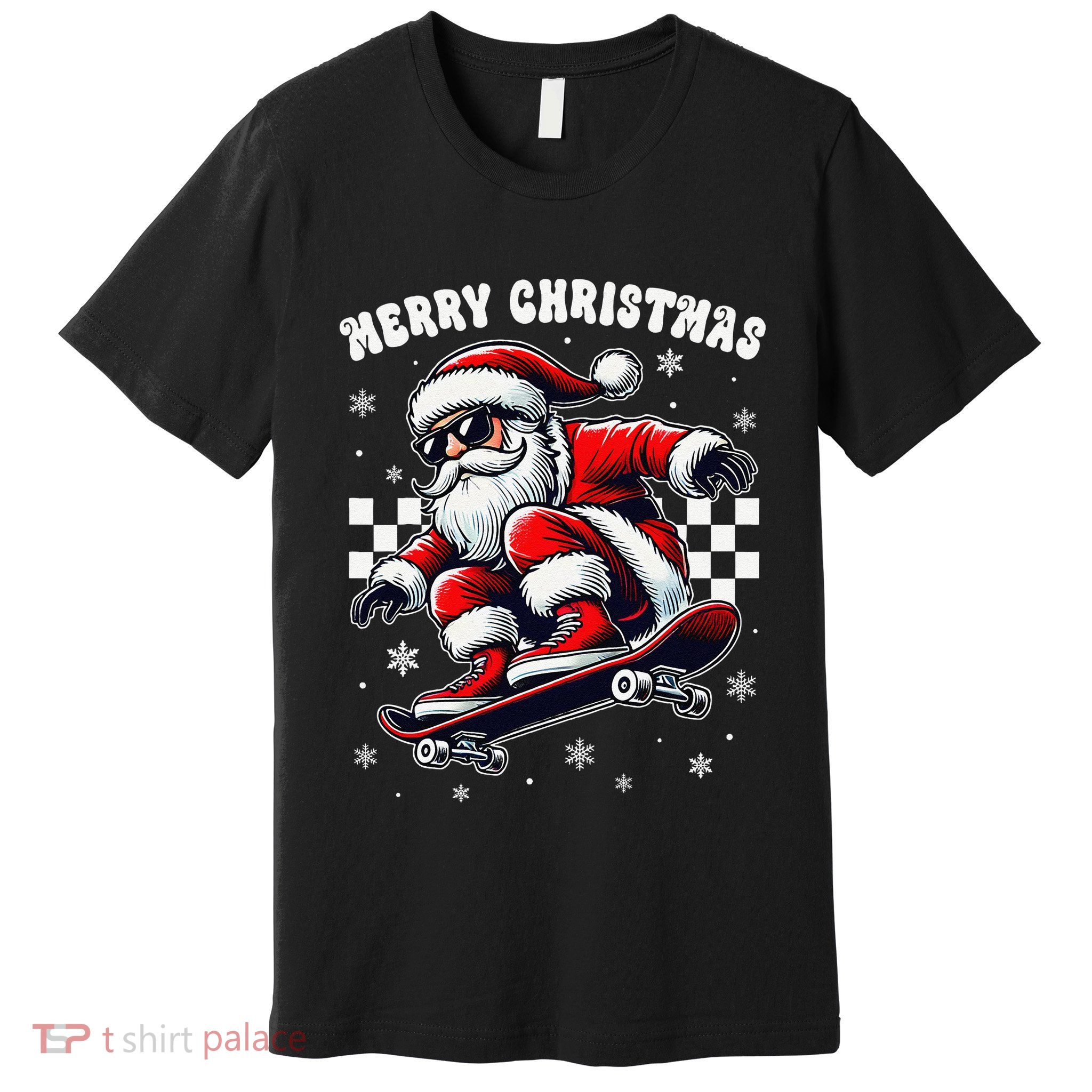 Christmas Pajamas Santa Clause Costume Skateboard Skater Premium T-Shirt