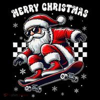 Christmas Pajamas Santa Clause Costume Skateboard Skater Premium T-Shirt