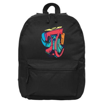 Cubist Pi Symbol 100 Days Of School Math Lover 16 in Basic Backpack
