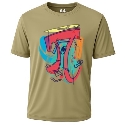 Cubist Pi Symbol 100 Days Of School Math Lover Cooling Performance Crew T-Shirt