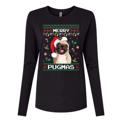 Christmas Pug Santa For Pug Lover Merry Pugmas Xmas Womens Cotton Relaxed Long Sleeve T-Shirt