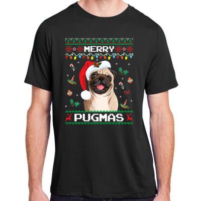 Christmas Pug Santa For Pug Lover Merry Pugmas Xmas Adult ChromaSoft Performance T-Shirt