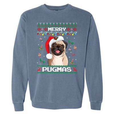 Christmas Pug Santa For Pug Lover Merry Pugmas Xmas Garment-Dyed Sweatshirt