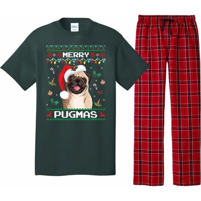 Christmas Pug Santa For Pug Lover Merry Pugmas Xmas Pajama Set