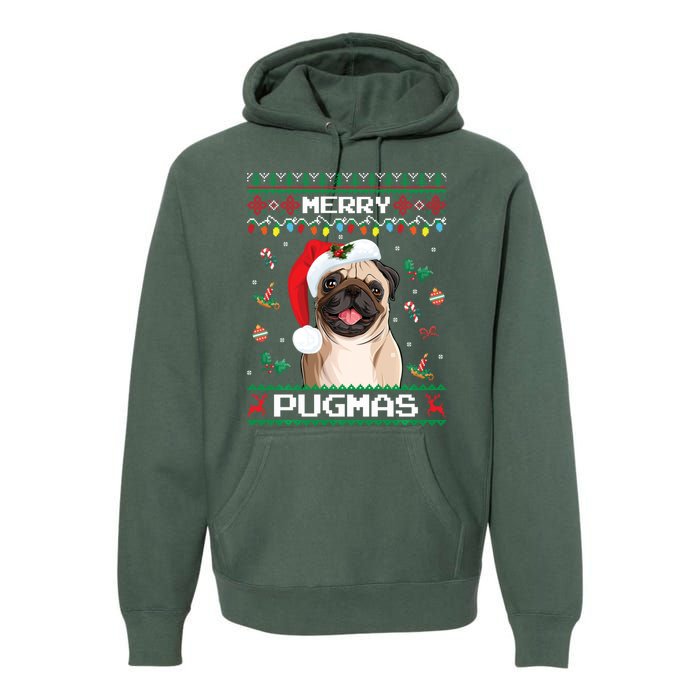 Christmas Pug Santa For Pug Lover Merry Pugmas Xmas Premium Hoodie