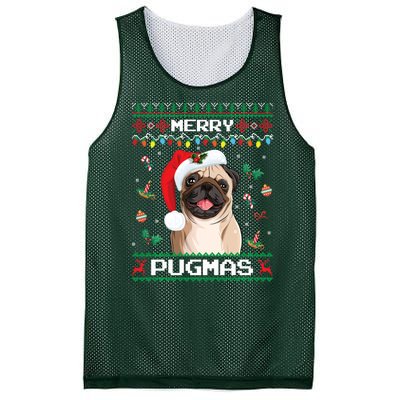 Christmas Pug Santa For Pug Lover Merry Pugmas Xmas Mesh Reversible Basketball Jersey Tank