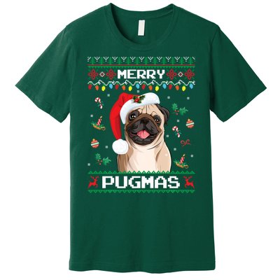 Christmas Pug Santa For Pug Lover Merry Pugmas Xmas Premium T-Shirt