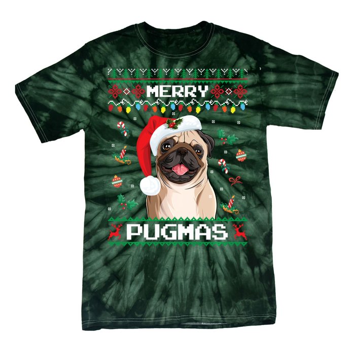 Christmas Pug Santa For Pug Lover Merry Pugmas Xmas Tie-Dye T-Shirt