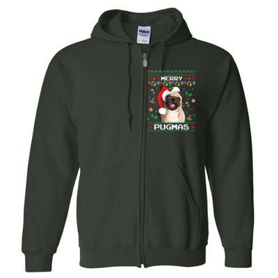 Christmas Pug Santa For Pug Lover Merry Pugmas Xmas Full Zip Hoodie