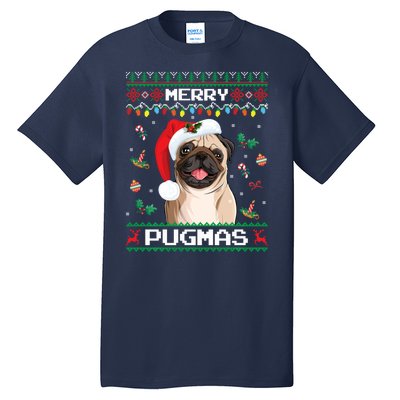 Christmas Pug Santa For Pug Lover Merry Pugmas Xmas Tall T-Shirt