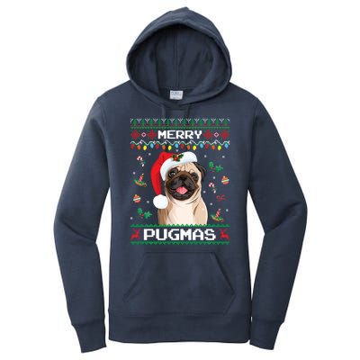 Christmas Pug Santa For Pug Lover Merry Pugmas Xmas Women's Pullover Hoodie