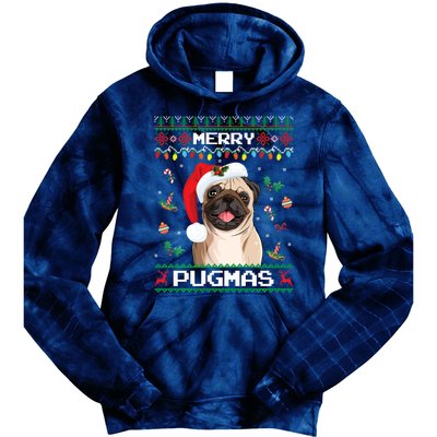 Christmas Pug Santa For Pug Lover Merry Pugmas Xmas Tie Dye Hoodie