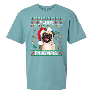 Christmas Pug Santa For Pug Lover Merry Pugmas Xmas Sueded Cloud Jersey T-Shirt