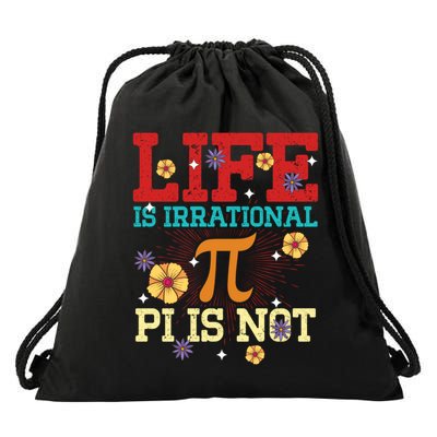 Cute Pi Symbol Pi Day 3 14 Retro Pi Mathematics Math Lover Gift Drawstring Bag