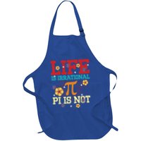 Cute Pi Symbol Pi Day 3 14 Retro Pi Mathematics Math Lover Gift Full-Length Apron With Pockets