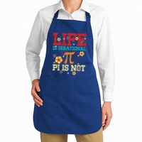 Cute Pi Symbol Pi Day 3 14 Retro Pi Mathematics Math Lover Gift Full-Length Apron With Pockets