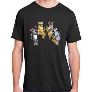 Cats Playing Saxophone Jazz Sax Musician Saxophonist Adult ChromaSoft Performance T-Shirt