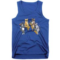 Cats Playing Saxophone Jazz Sax Musician Saxophonist Tank Top