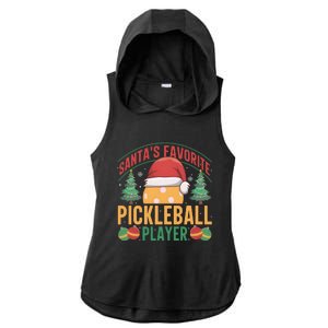 Christmas Pickleball Santa Favorite Pickleball Player Ladies PosiCharge Tri-Blend Wicking Draft Hoodie Tank