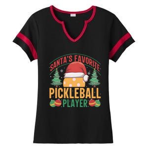 Christmas Pickleball Santa Favorite Pickleball Player Ladies Halftime Notch Neck Tee